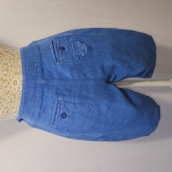 Escales Paris Women EU36/US6 100% Linen Sailor Button Front Back Pocket Shorts - Picture 7 of 16